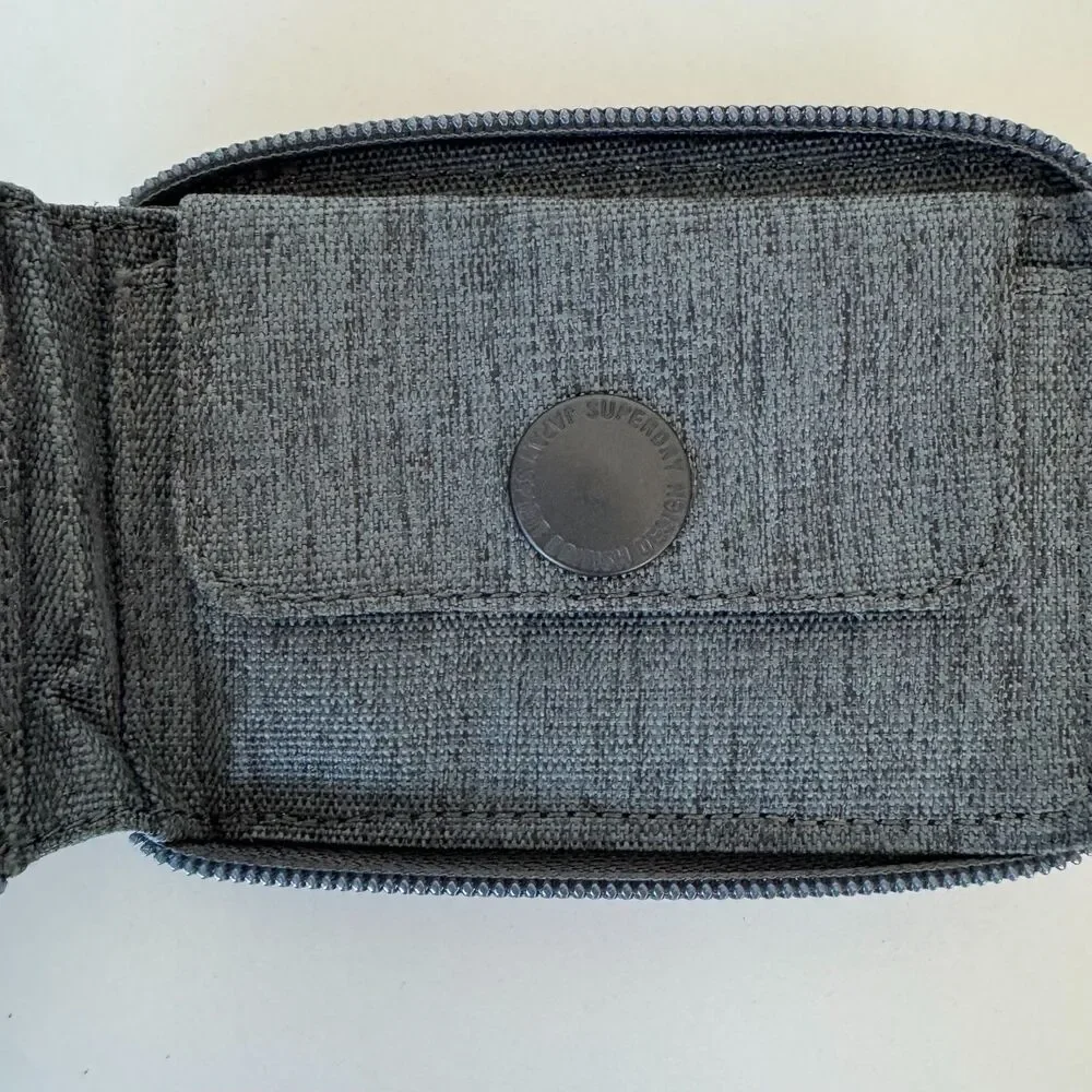 superdry japan outdoor fabric zip wallet in dark grey, os